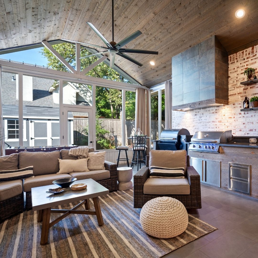 Enclosed home patio.