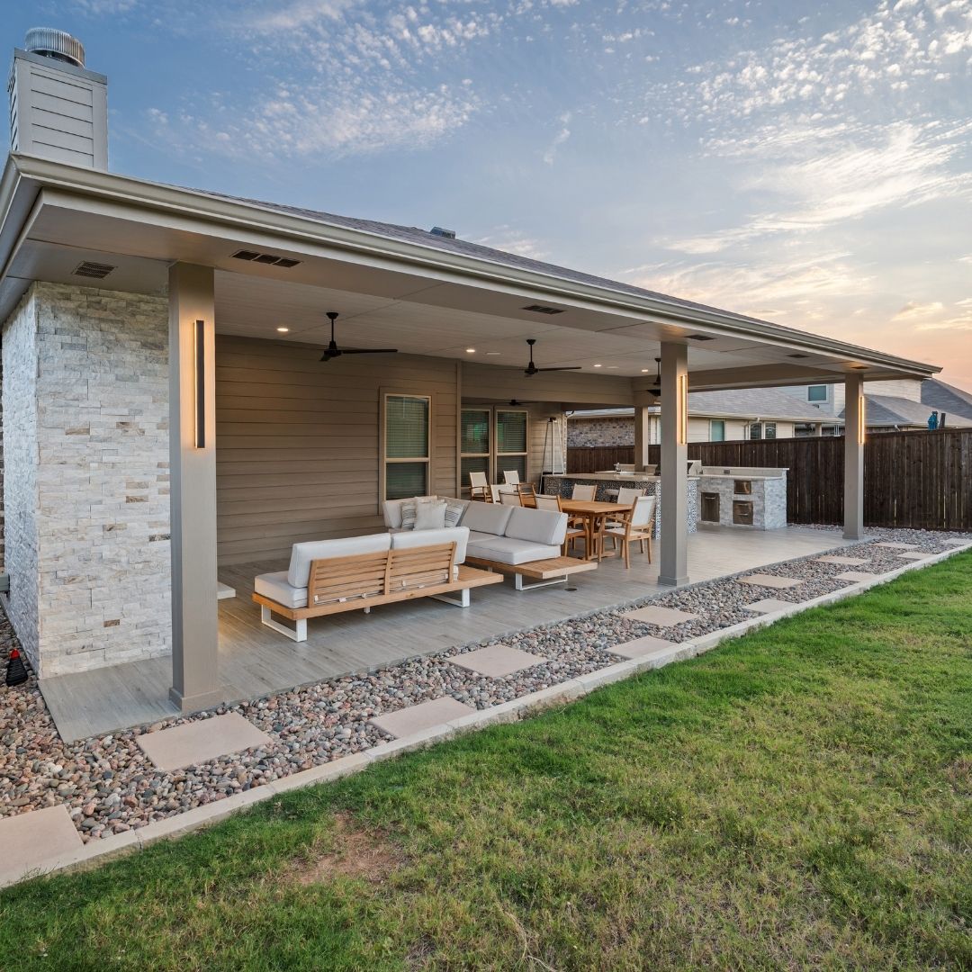 A newly renovated outdoor patio.