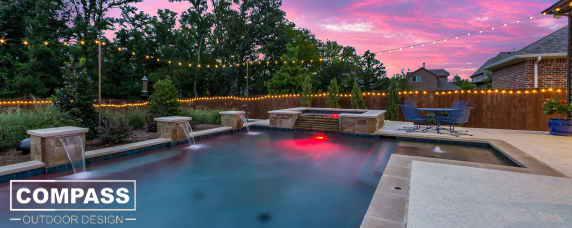Outdoor patio and pool area