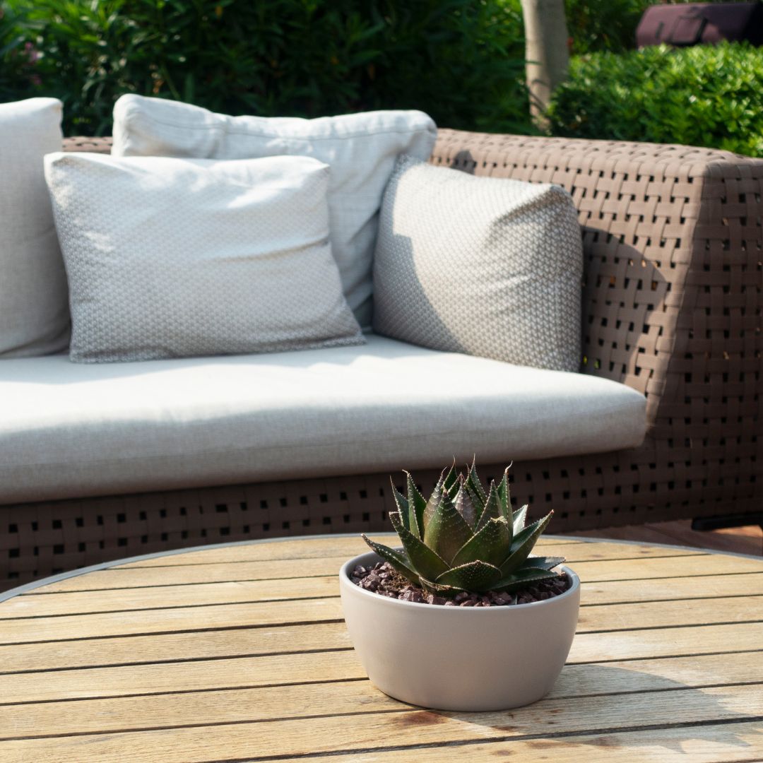 outdoor furniture, couch and table