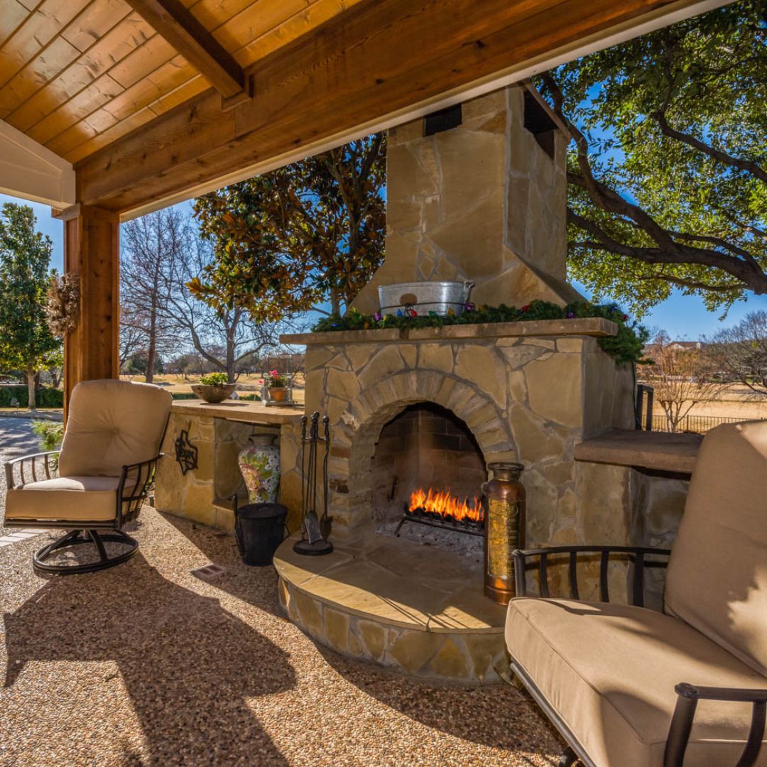 Fireplace.