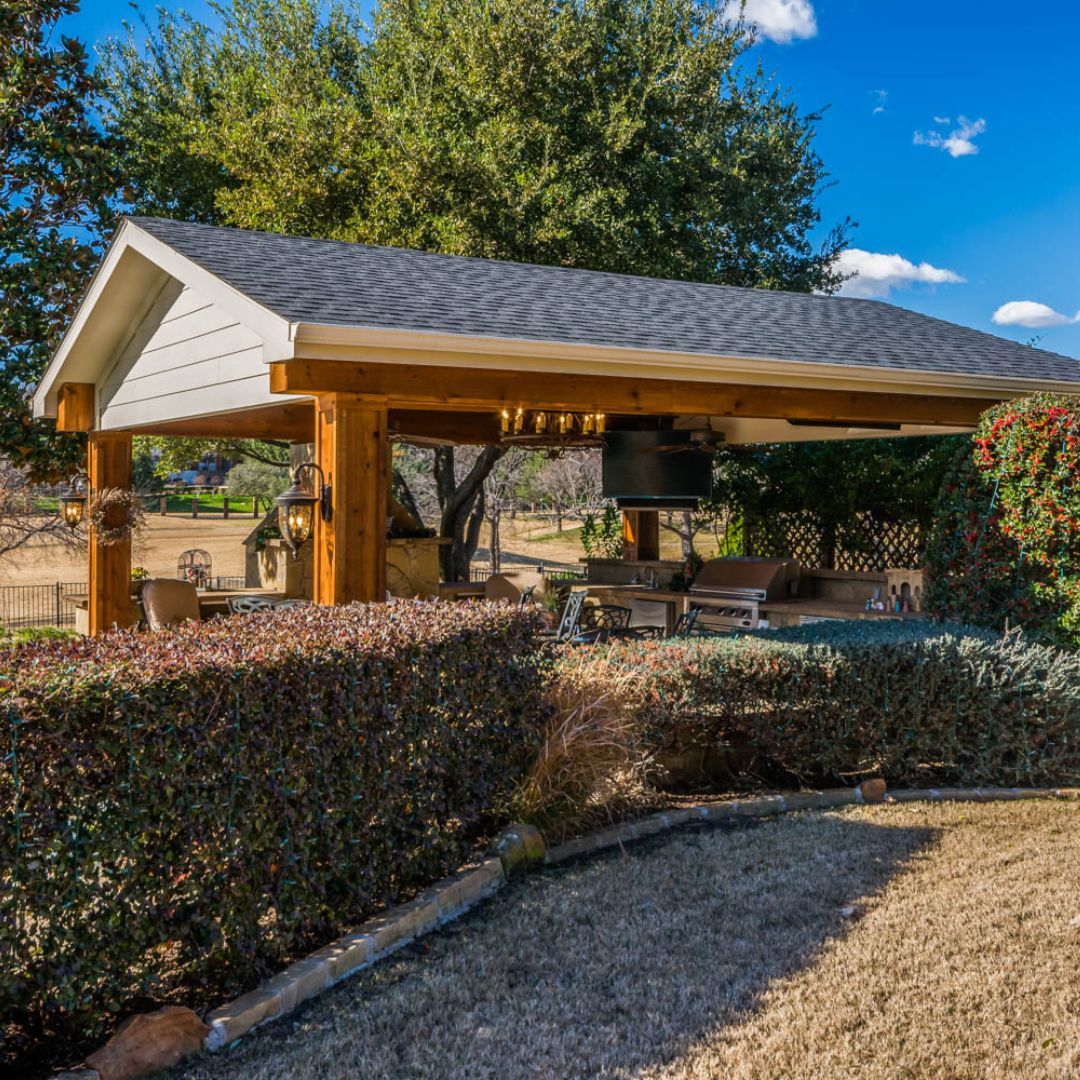 shade structure in backyard
