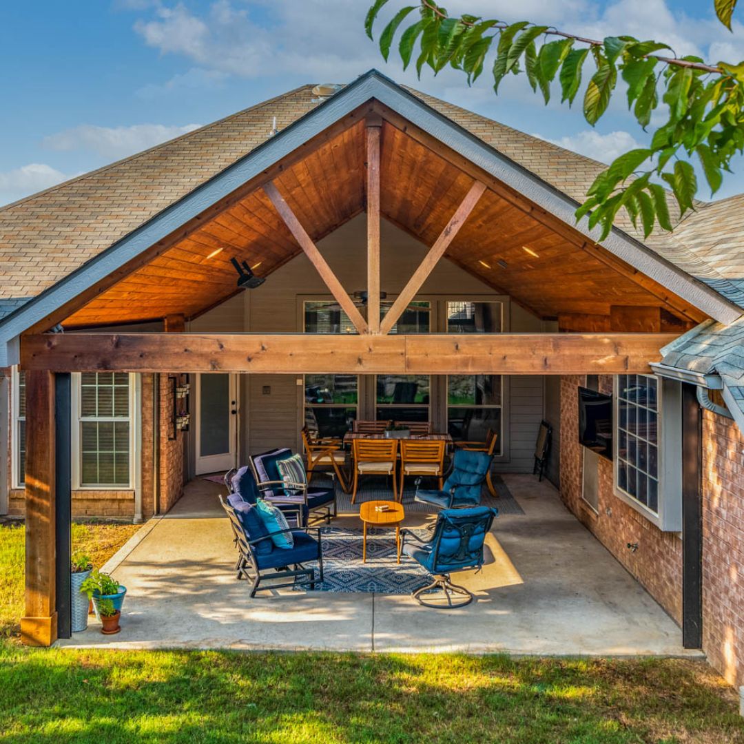 shade structure coming off side of house