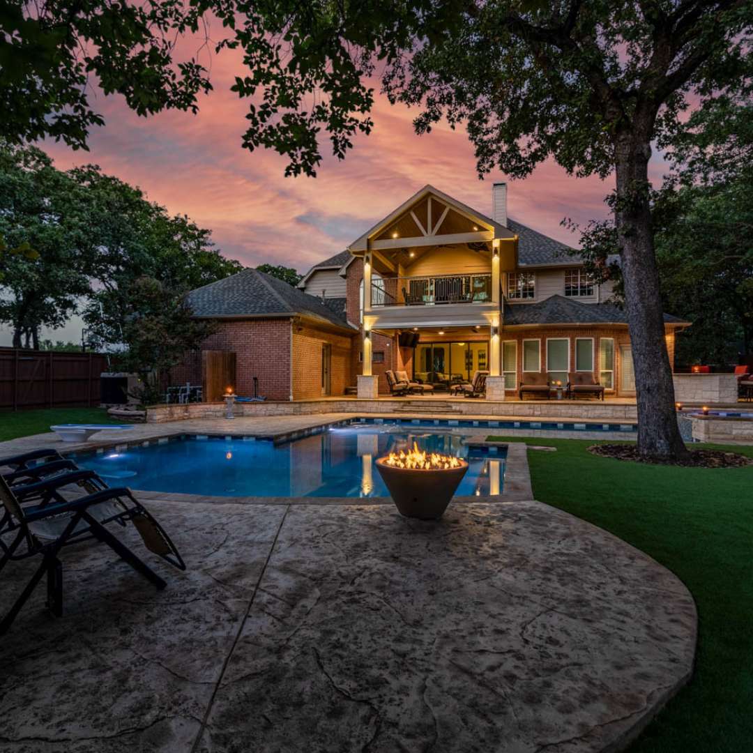 fire pit on patio