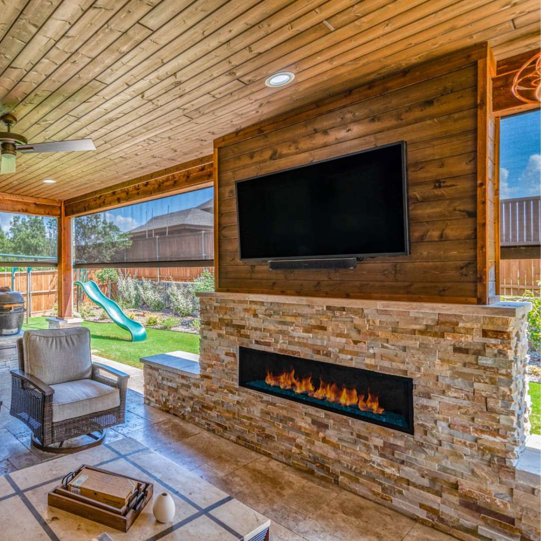 outdoor fireplace