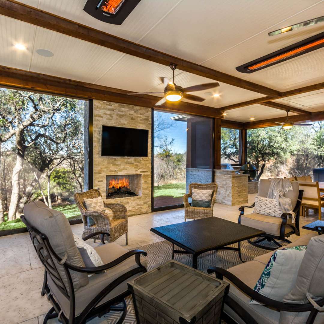 outdoor fireplace