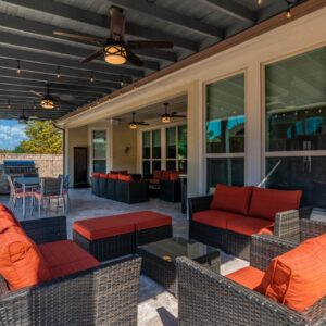 Backyard kitchen and seating