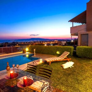 pool at dusk