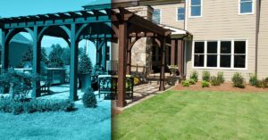 Pergola covering an outdoor patio
