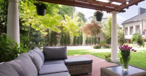 Outdoor living area with a pergola