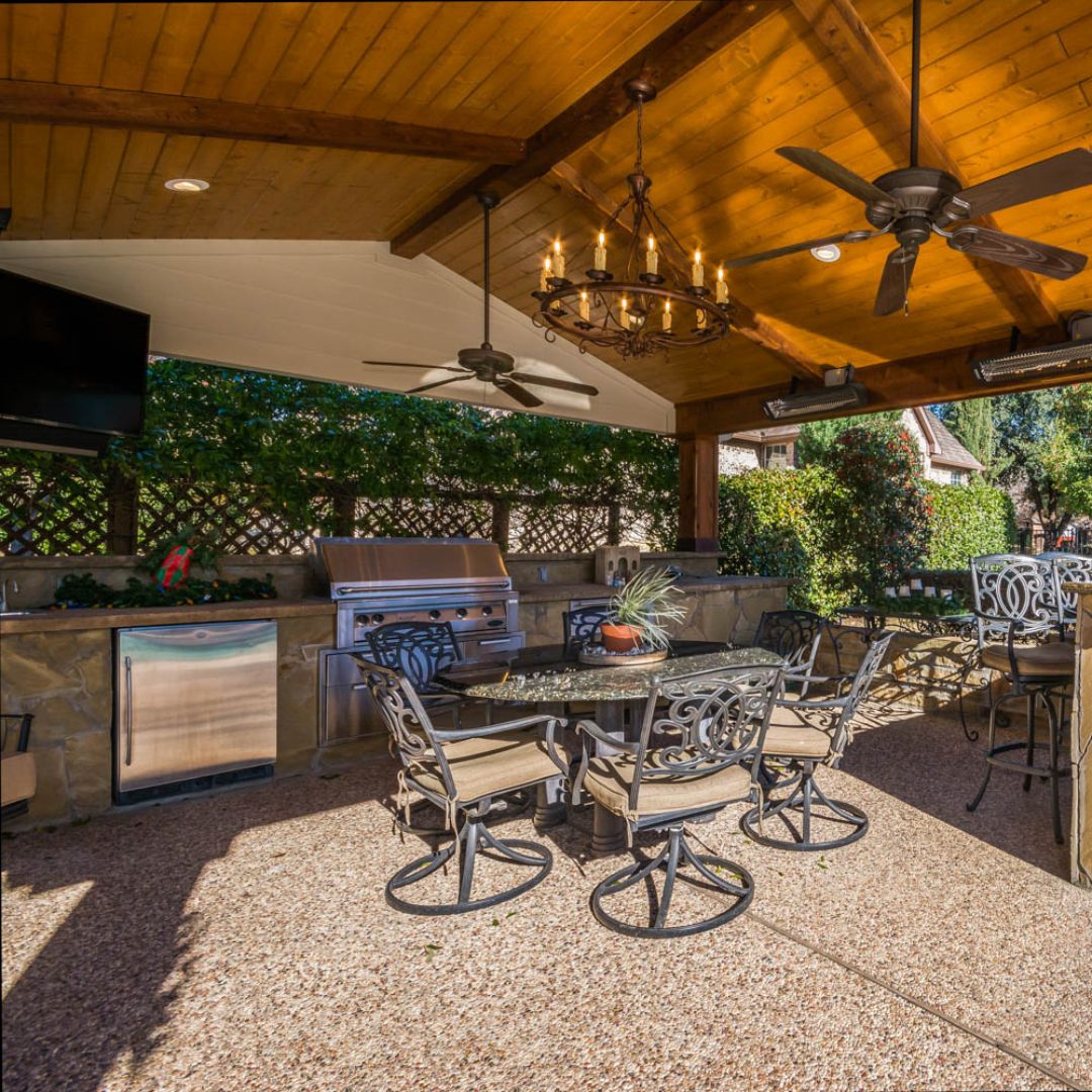 a beautiful outdoor kitchen