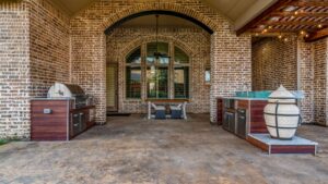 a outdoor kitchen designed out to meet the needs of the home owner