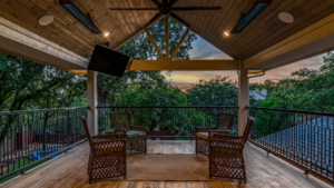 sun shade in a serene backyard