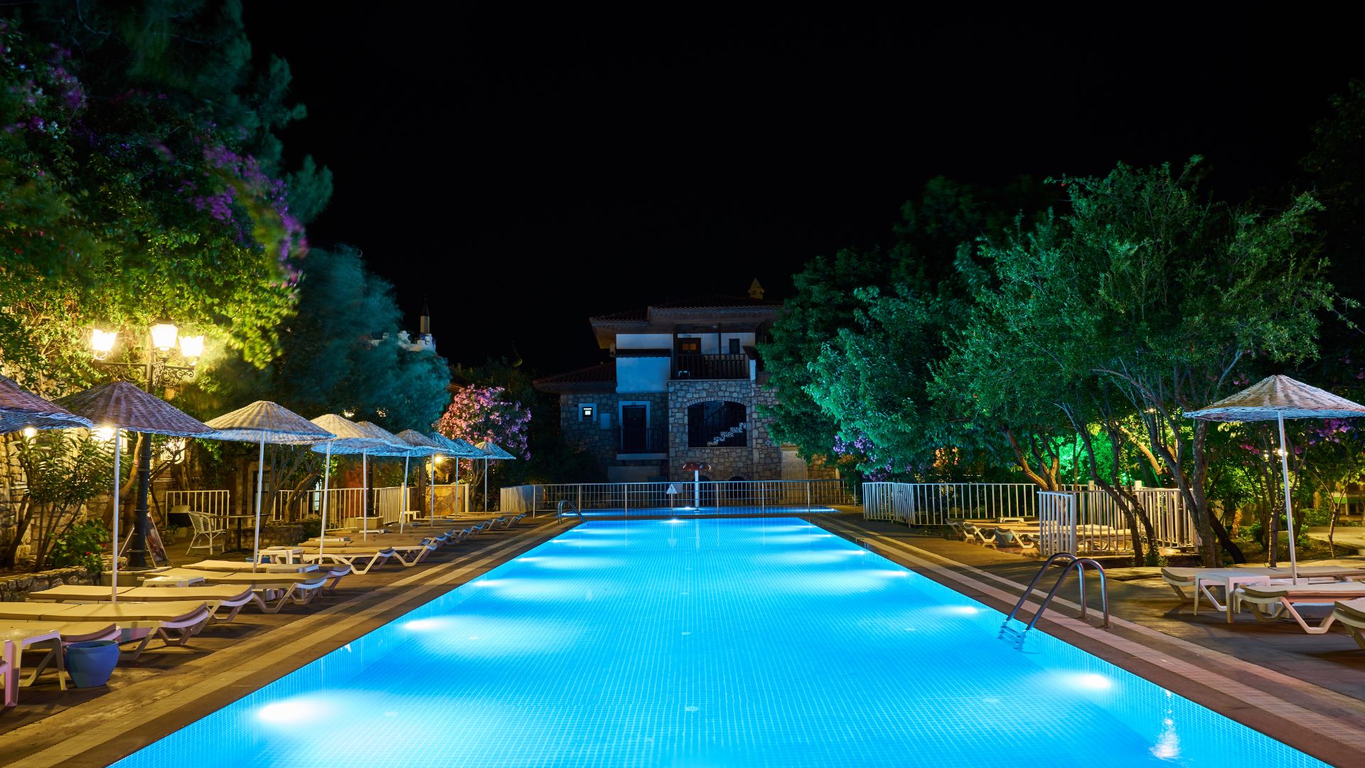 pool at night