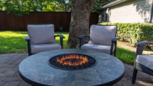chairs around fire pit