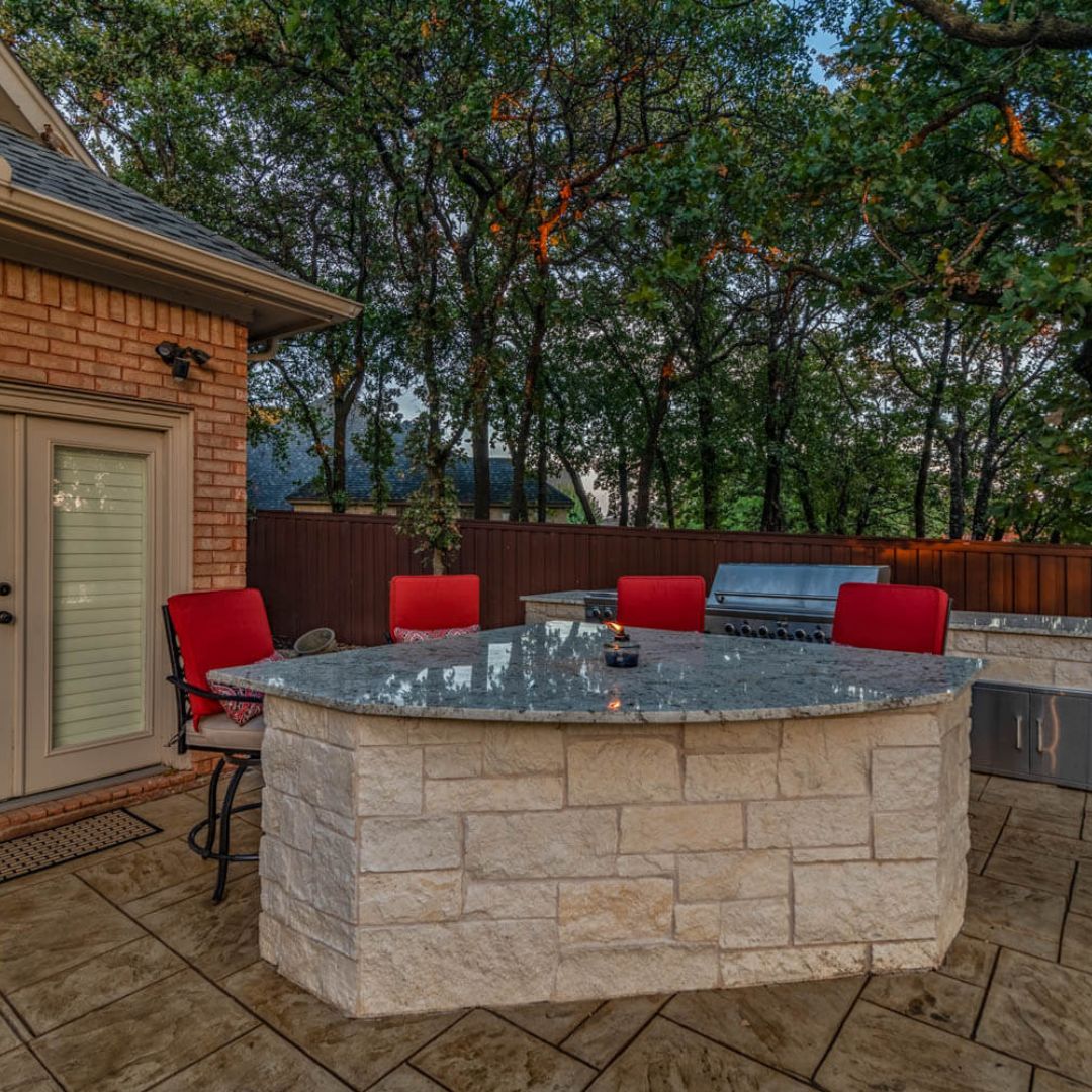 custom kitchen space in backyard