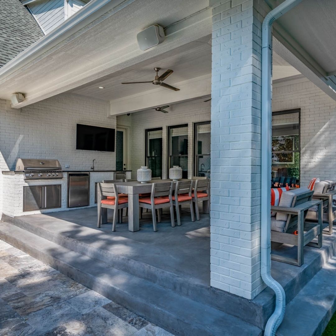 designed outdoor kitchen for a home