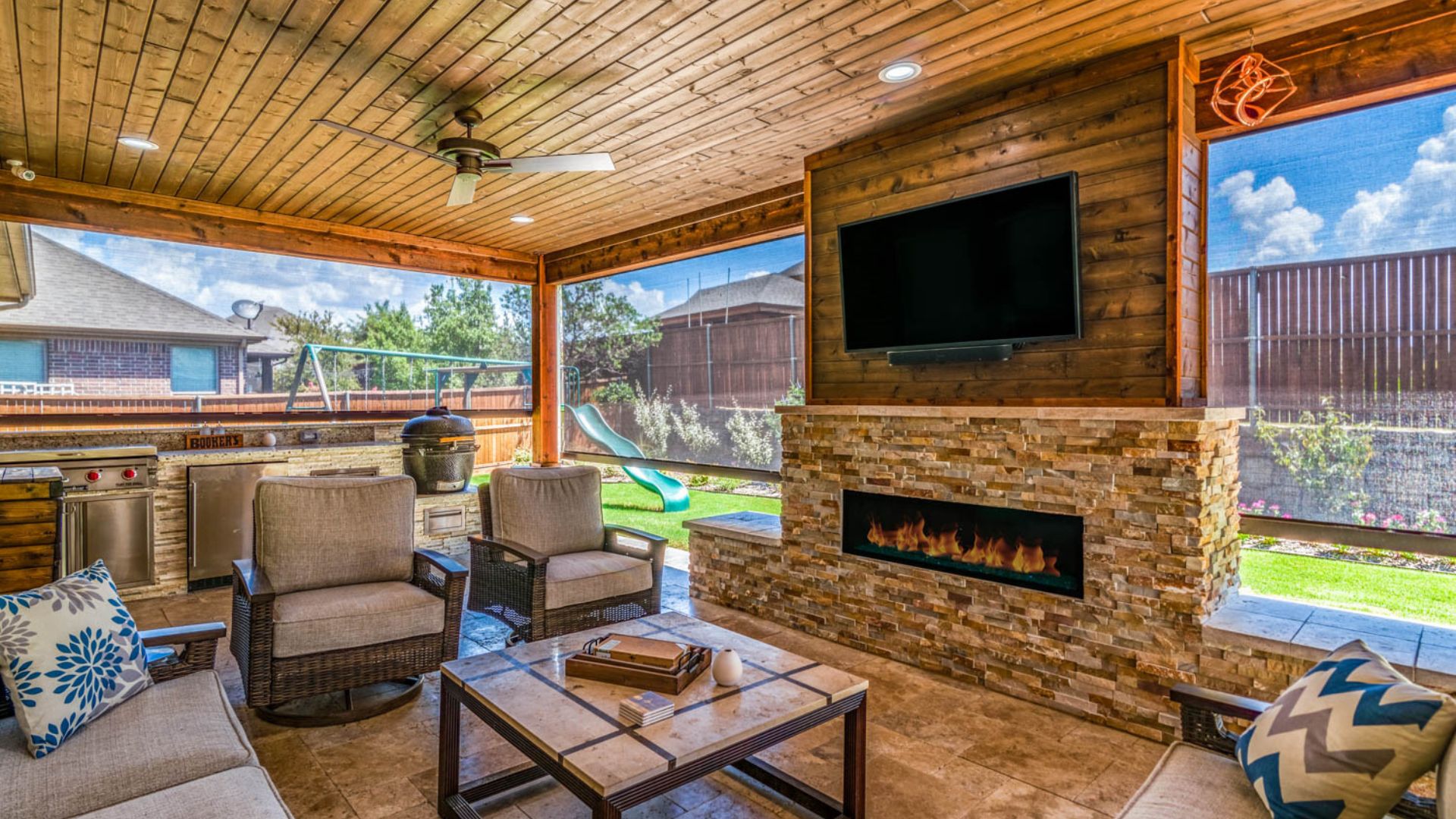 designed outdoor living space