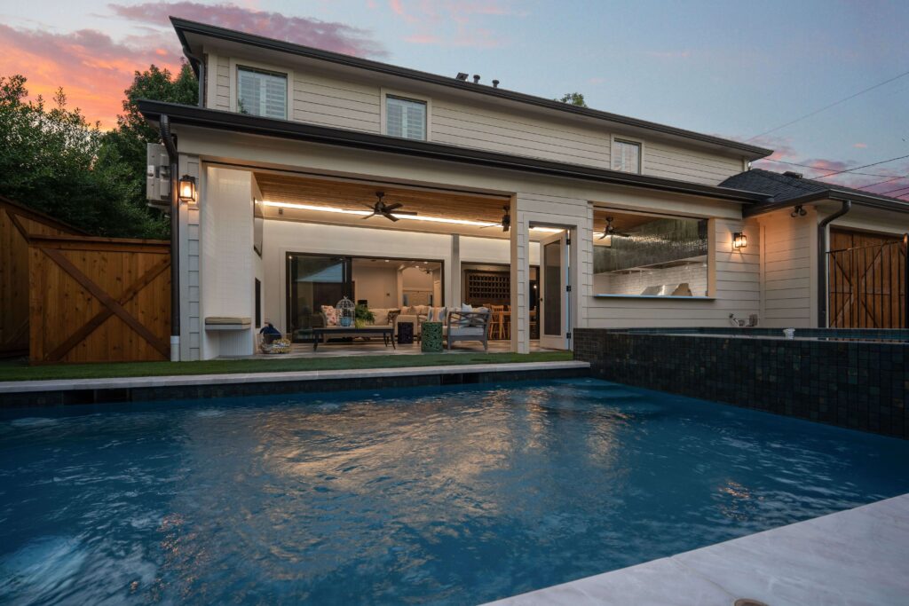 outdoor pool and living space