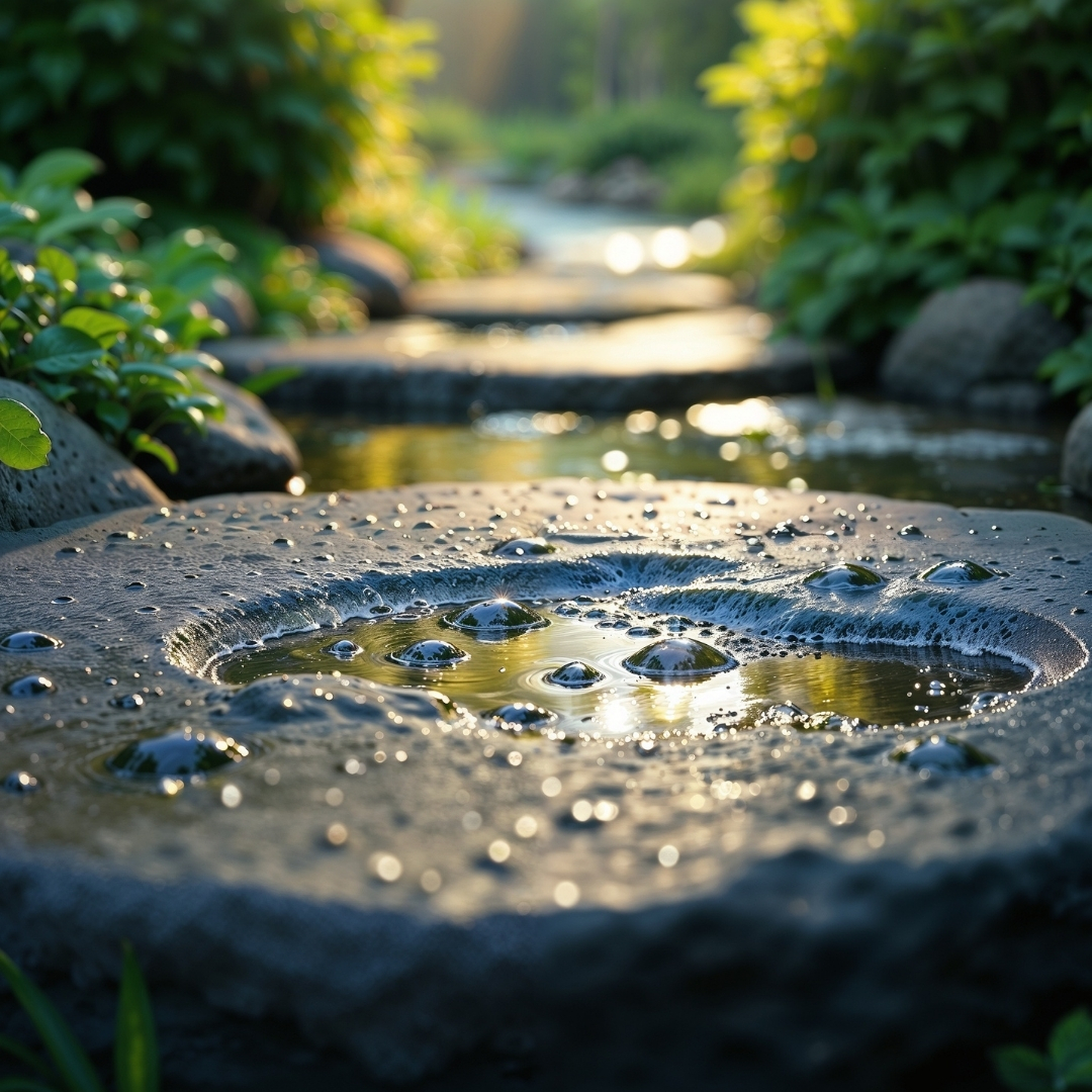 water feature in the spring
