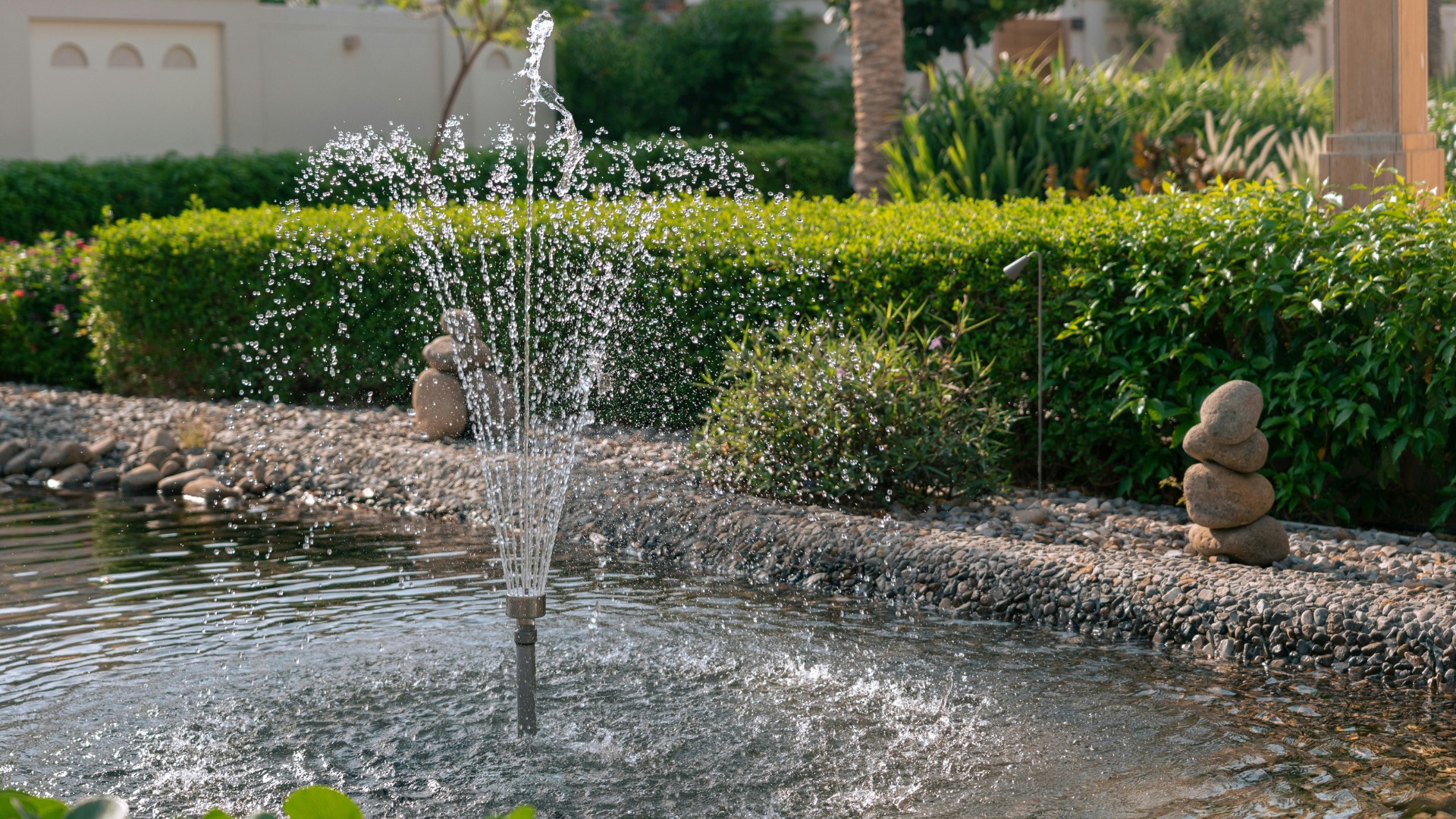 water feature in a backyard