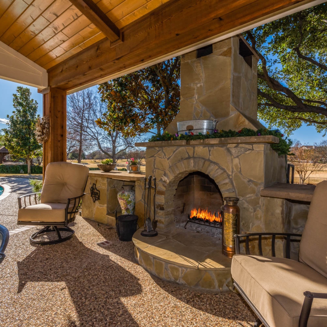 custom outdoor fireplace