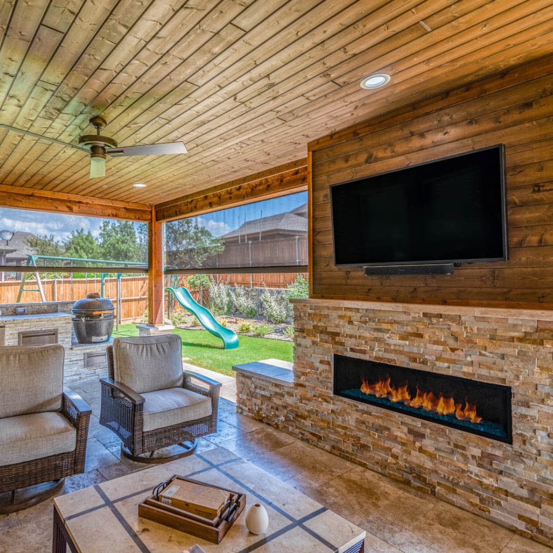 custom outdoor fireplace