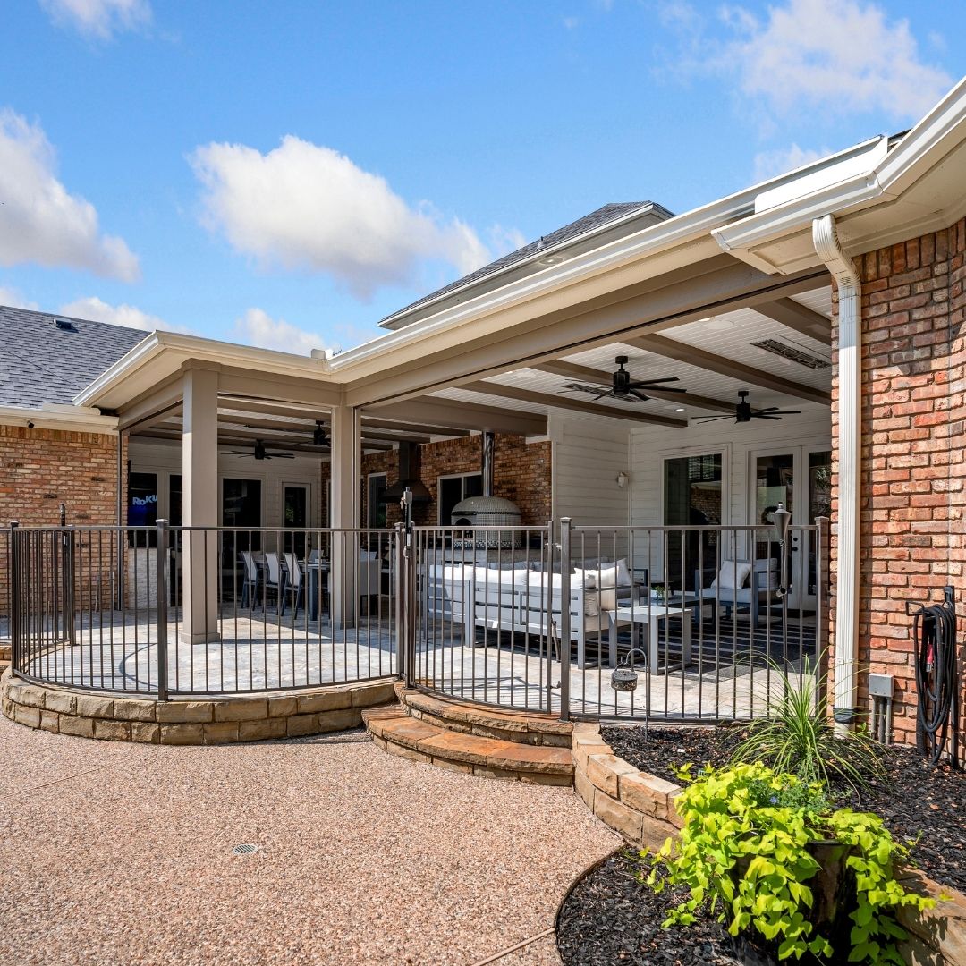home with covered outdoor living space