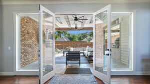 open patio doors to living space